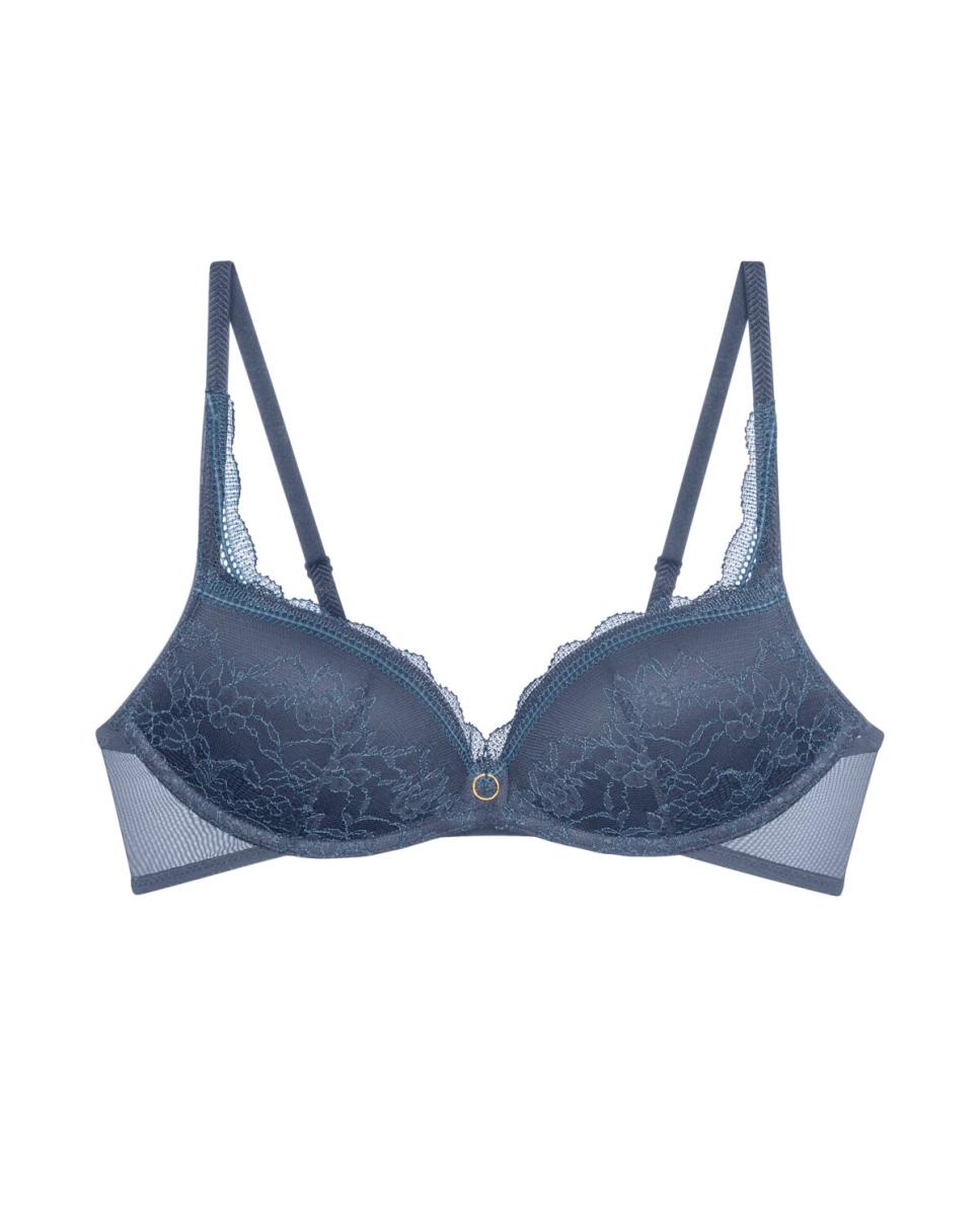 Soutien Push-Up Sem Aro e com Decote em Forma de Coração Azul-pastel-4