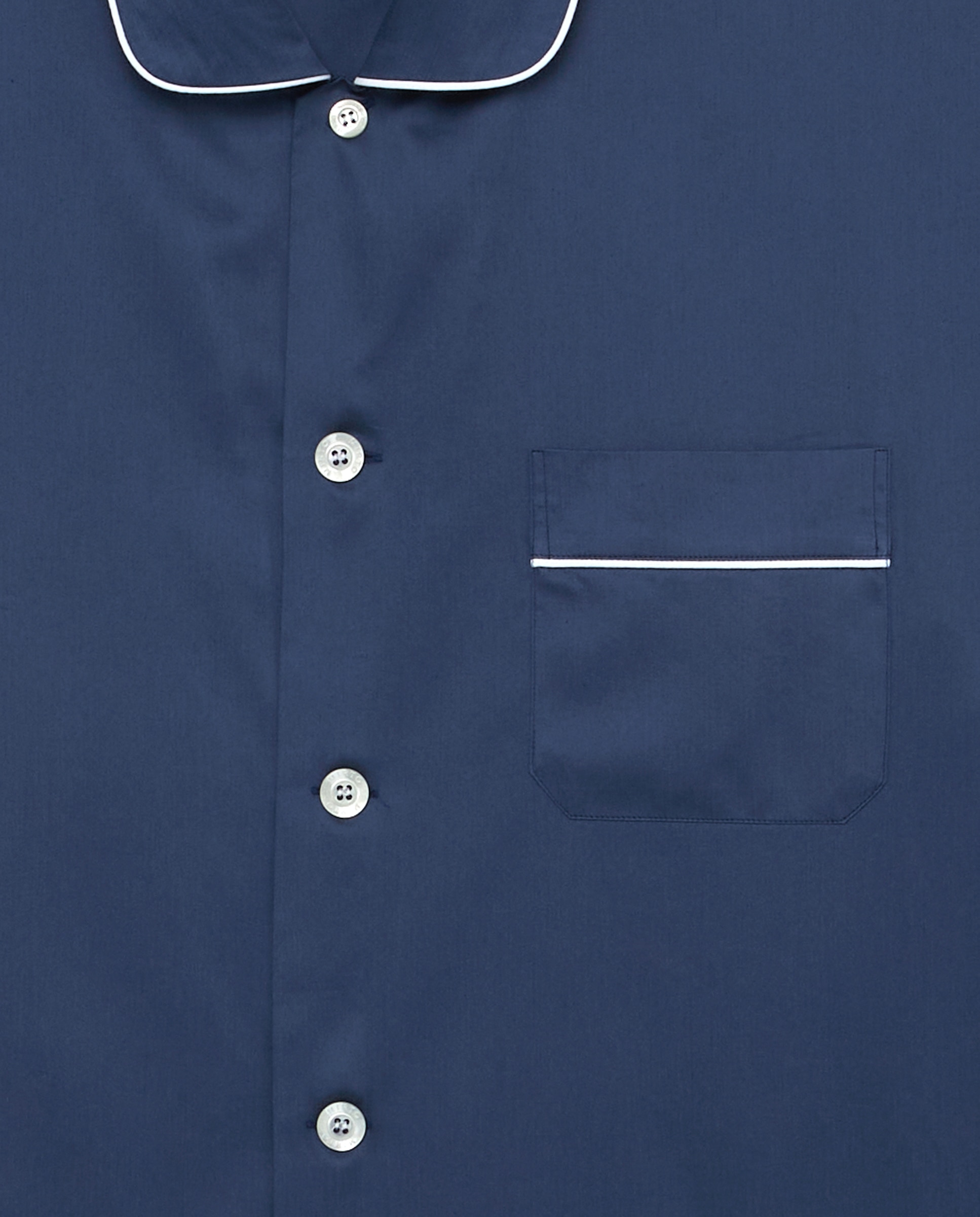 Pijama comprido de homem Mirto de tecido liso azul tamanhos grandes Azul-marinho-4
