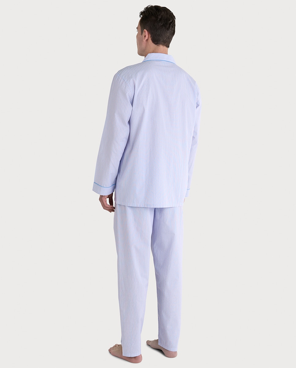 Pijama tela largo solapa - El Búho Nocturno - Azul Azul-2