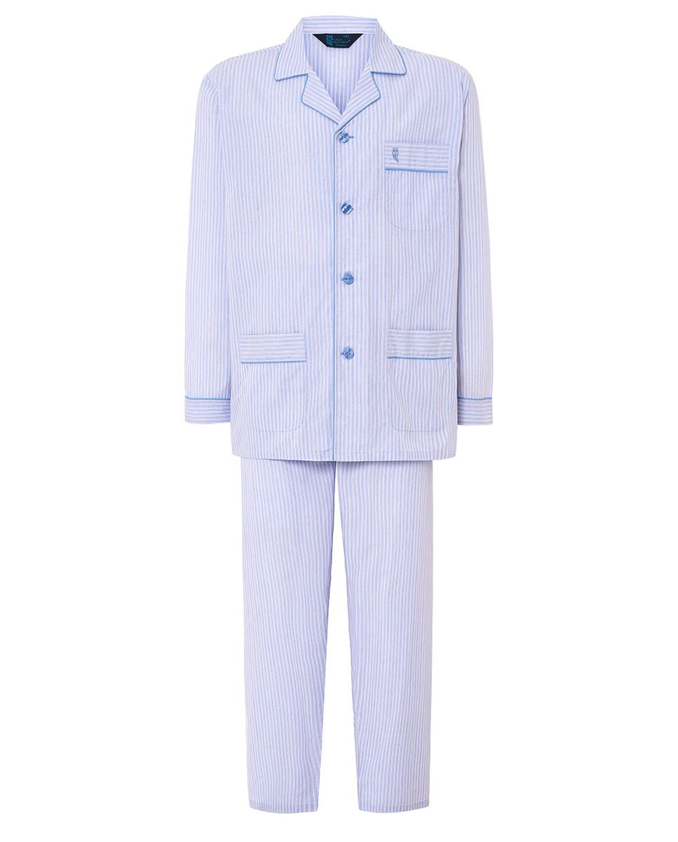 Pijama tela largo solapa - El Búho Nocturno - Azul Azul-5