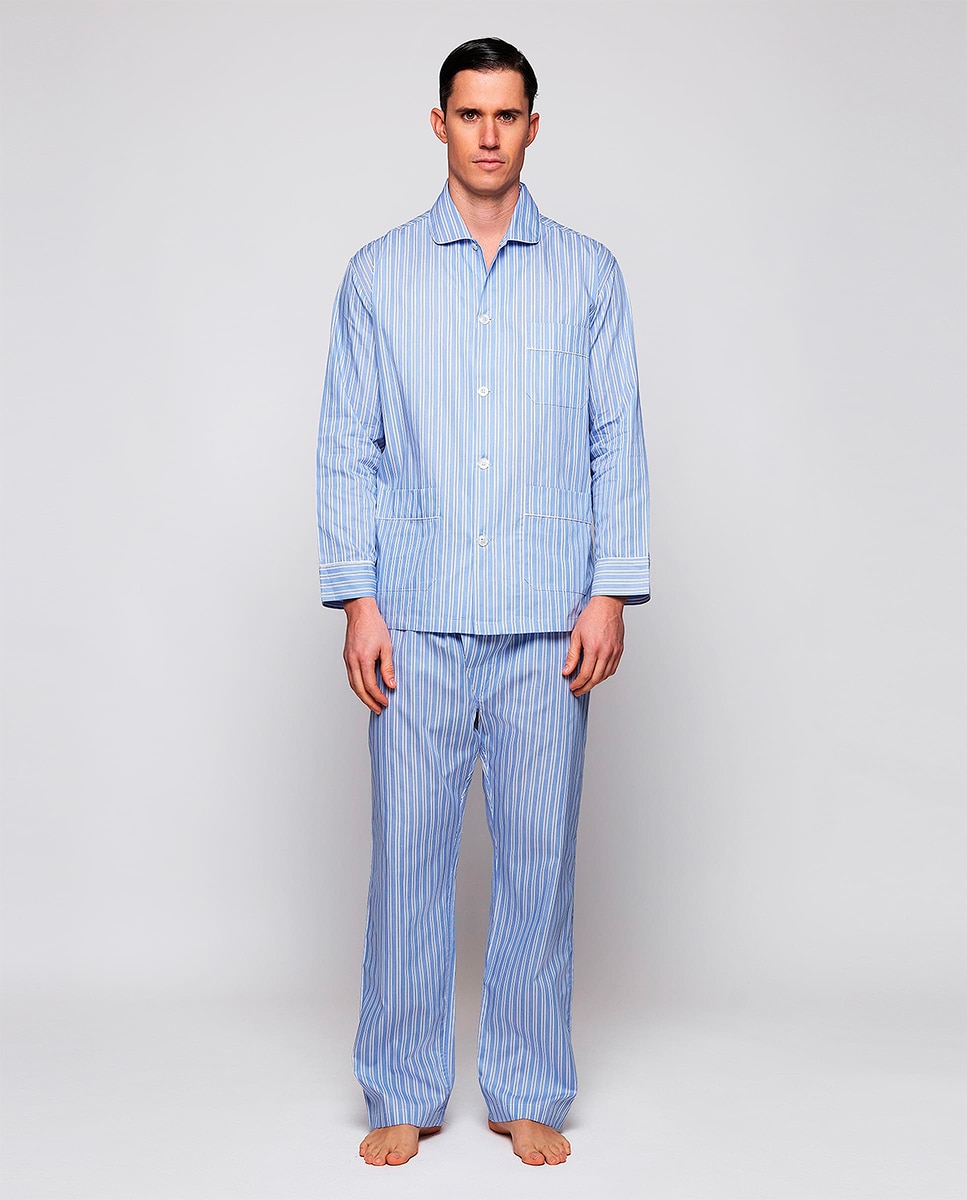 Imagem 0 de Pijama Comprido de Algodão às Riscas