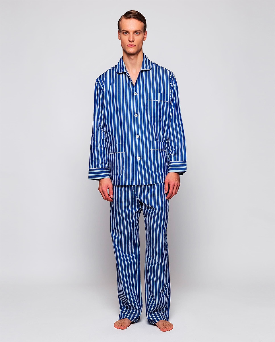 Imagem 0 de Pijama aos quadrados azul
