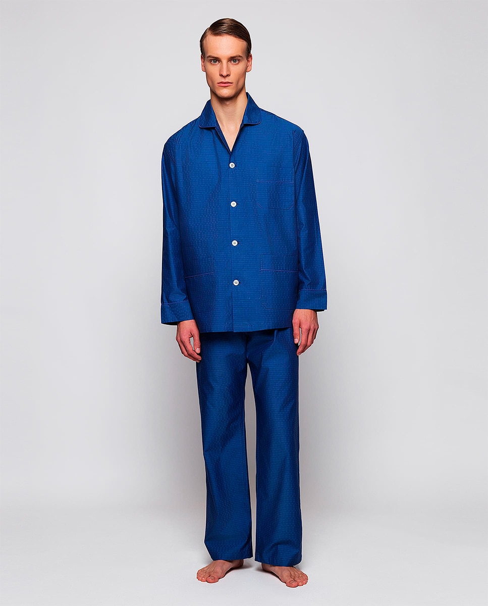 Imagem 0 de Pijama curto às riscas azul