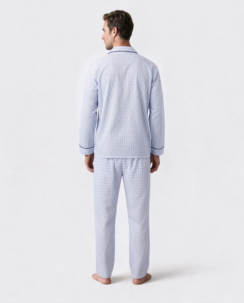 Pijama Comprido de Tecido - Azul Celeste-2