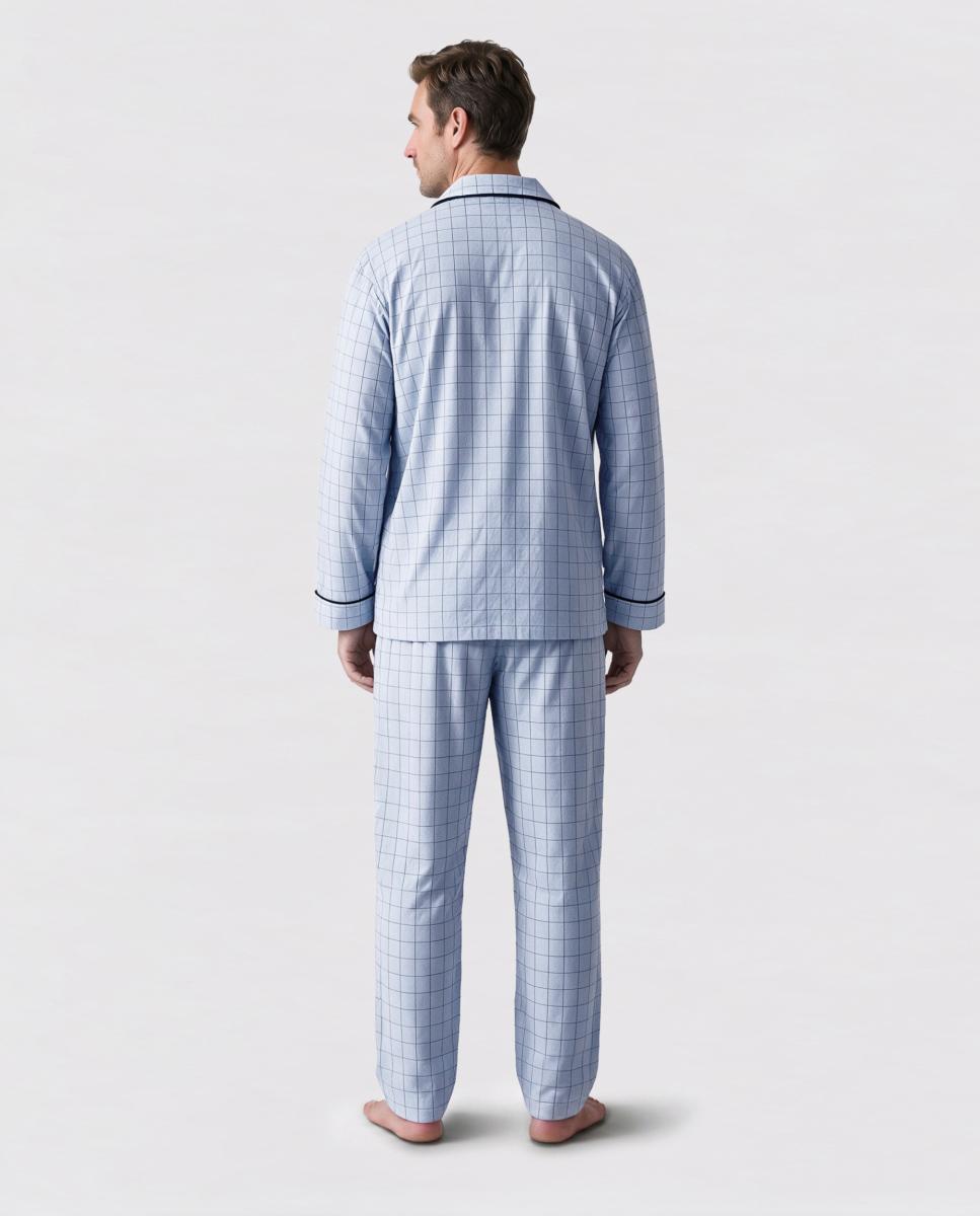 Pijama Comprido de Tecido - Azul Celeste-2