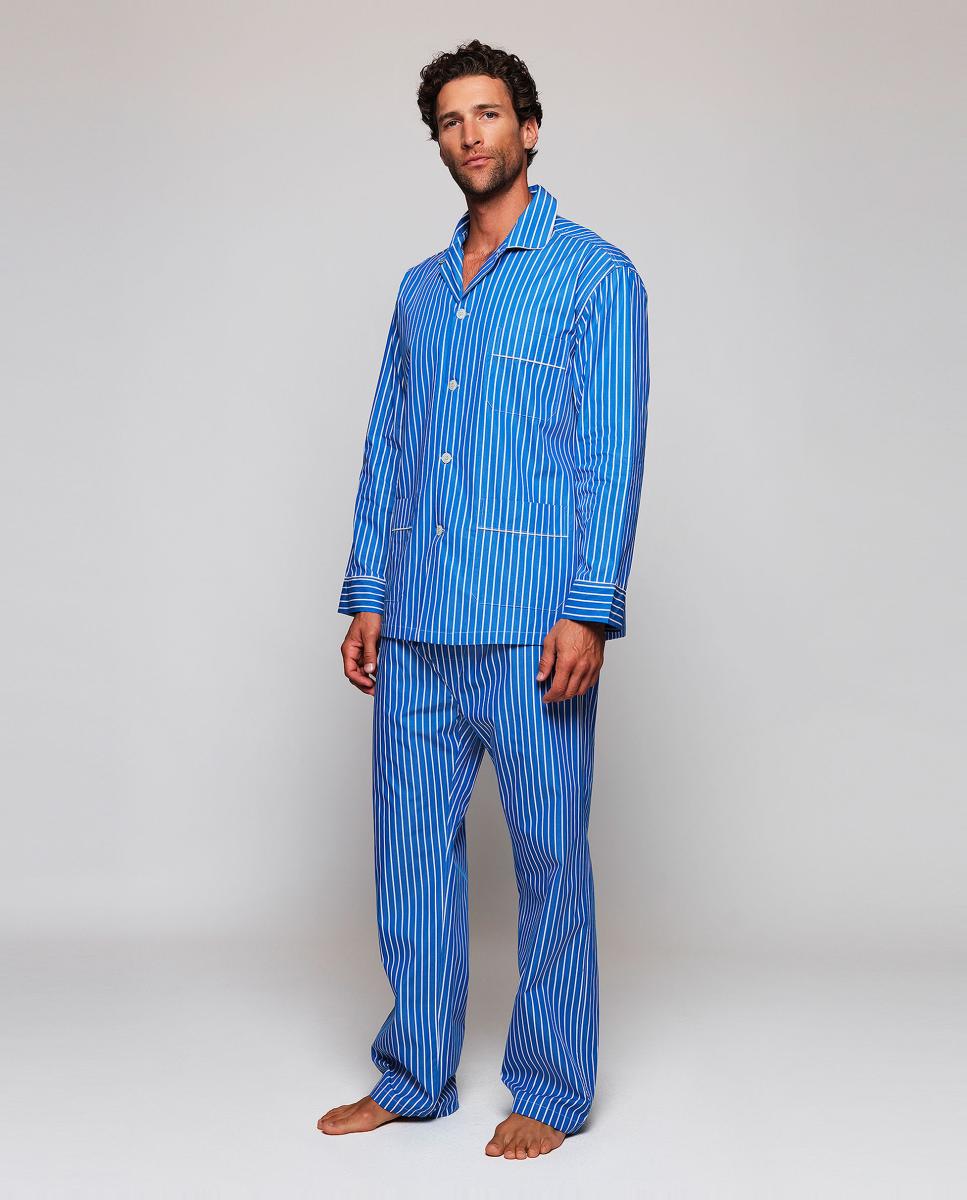 Pijama Comprido Estampado Azul-2
