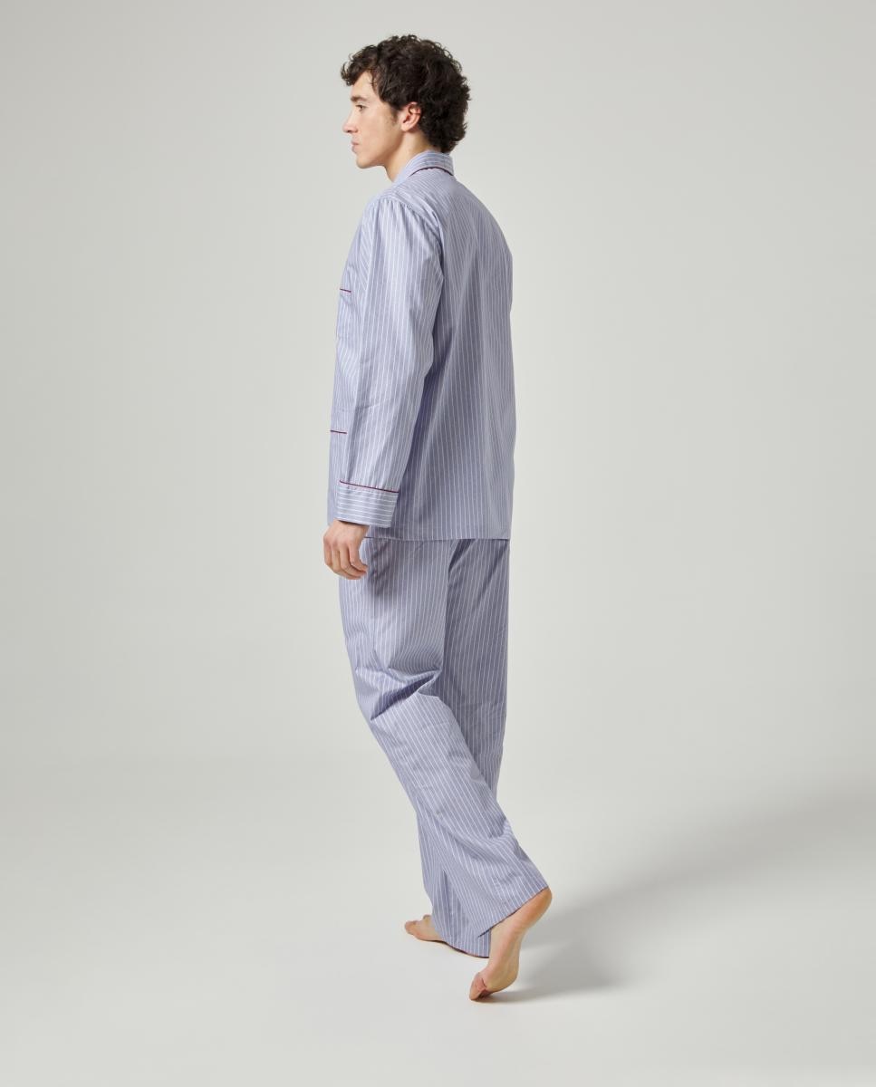 Pijama Comprido de Tecido Azul-2