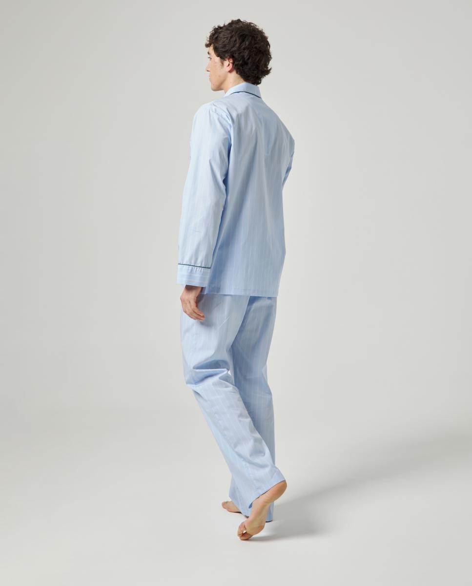 Pijama Comprido de Tecido Azul-2