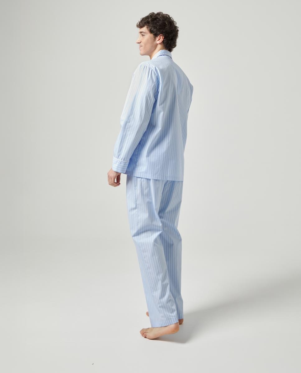 Pijama Comprido de Tecido Azul-2