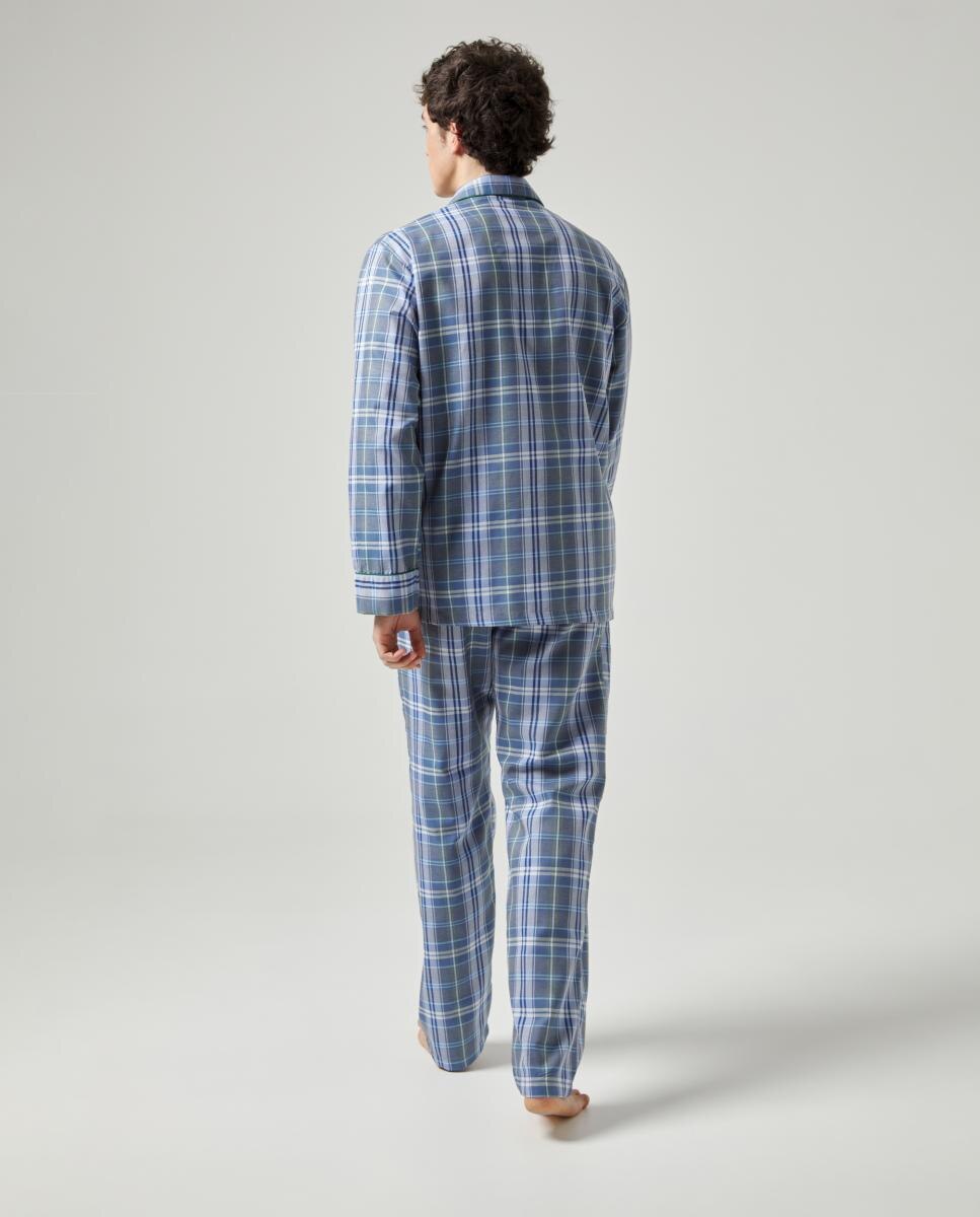 Pijama Comprido de Tecido Azul-2