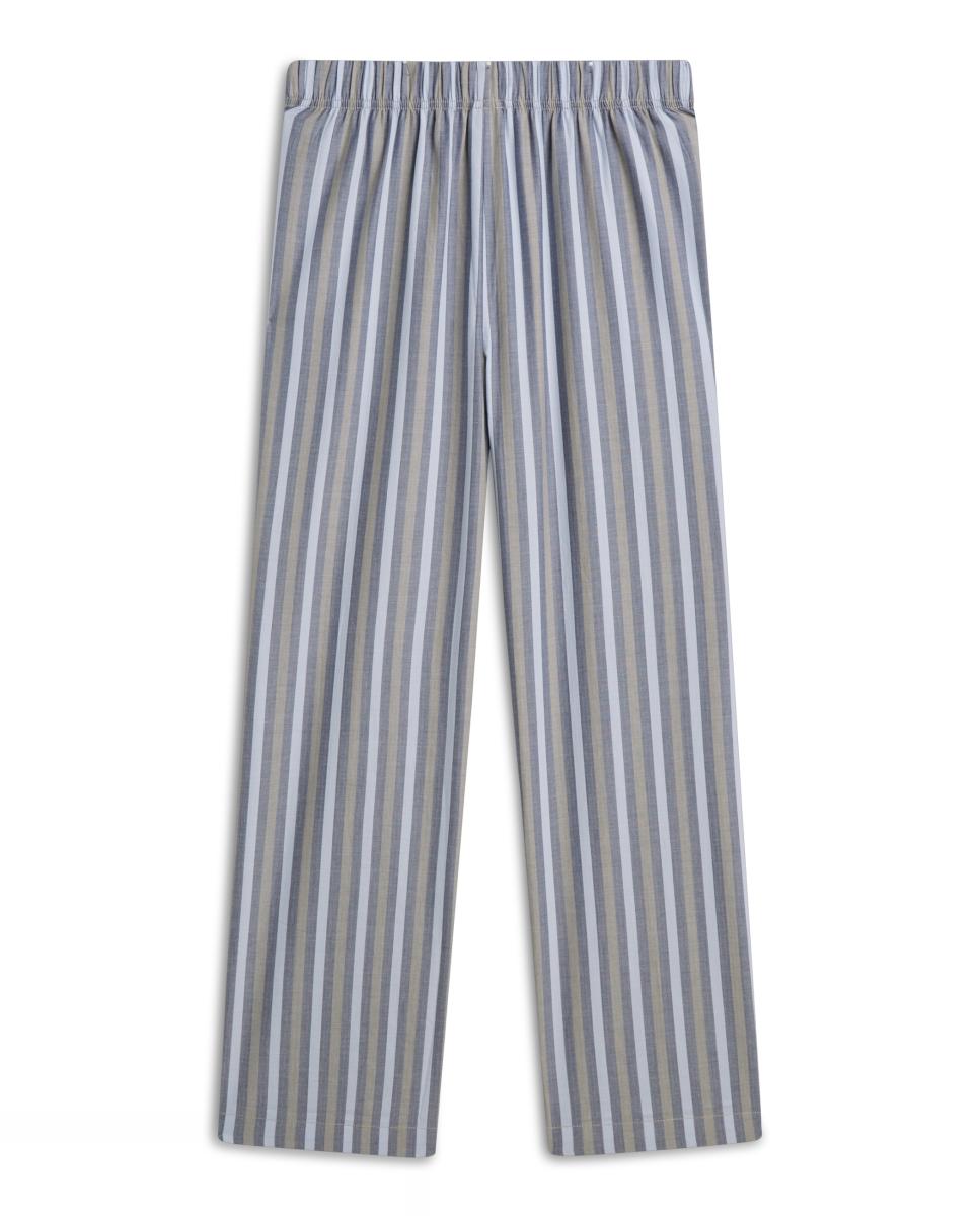 Conjunto de Pijama com Camisola de Algodão e Calças de Tecido às Riscas Multicolor-6