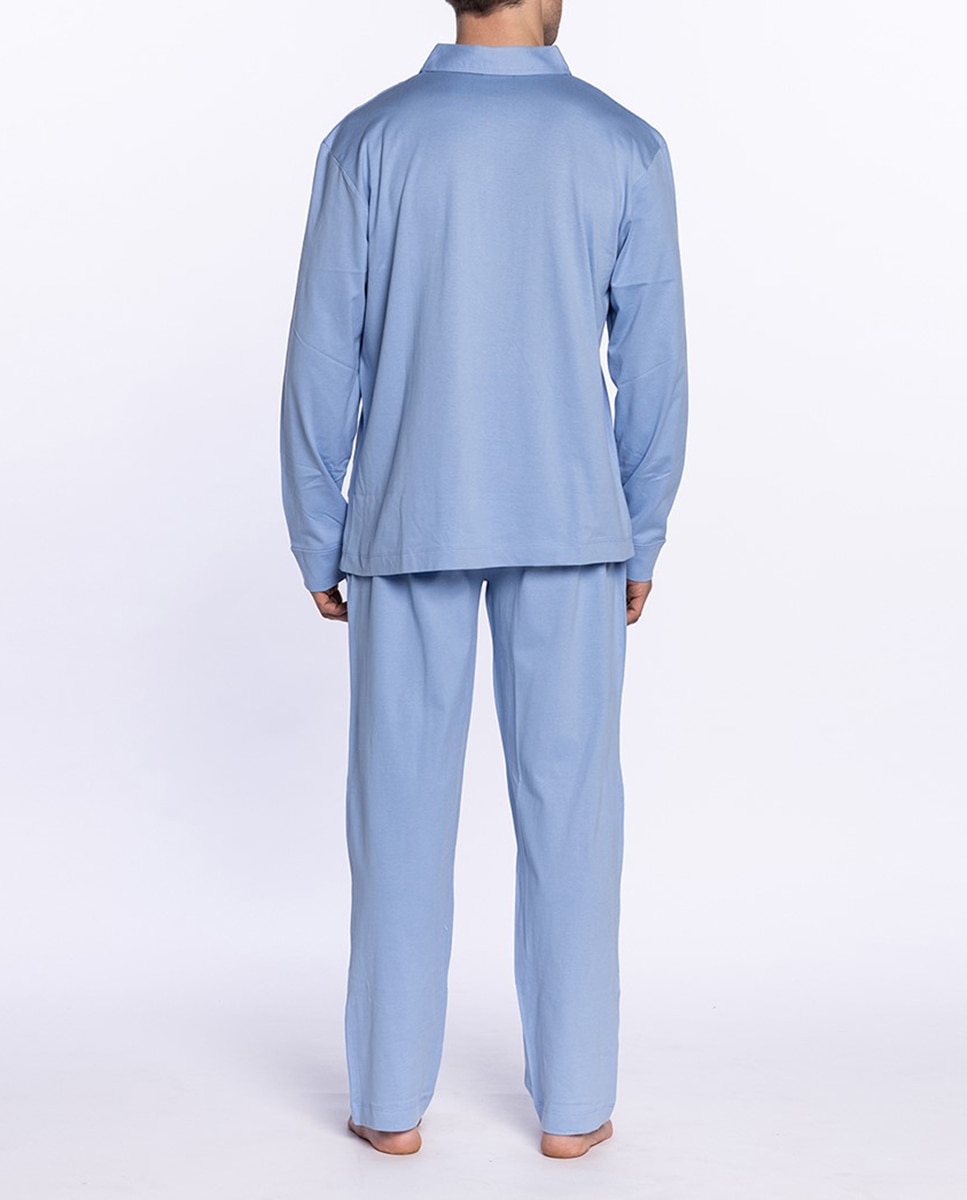 Pijama largo de hombre azul - Punto Blanco - Azul celeste Azul celeste-2