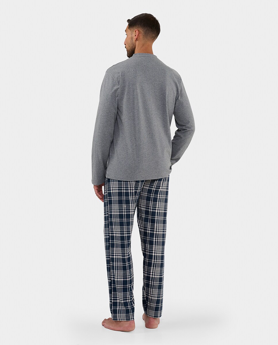 Pijama Combinado com Camisola de Malha Azul-marinho-2