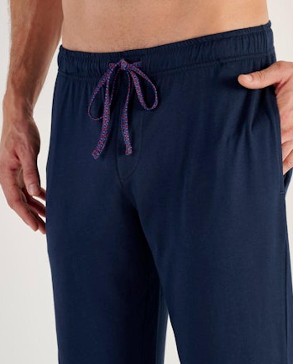 Pijama de Malha de Algodão e Modal Comprido com Gola em Bico e Estampado Bordeaux-5