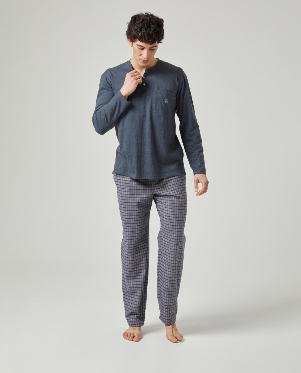 Imagen 0 de Pijama largo combinado de hombre Gris