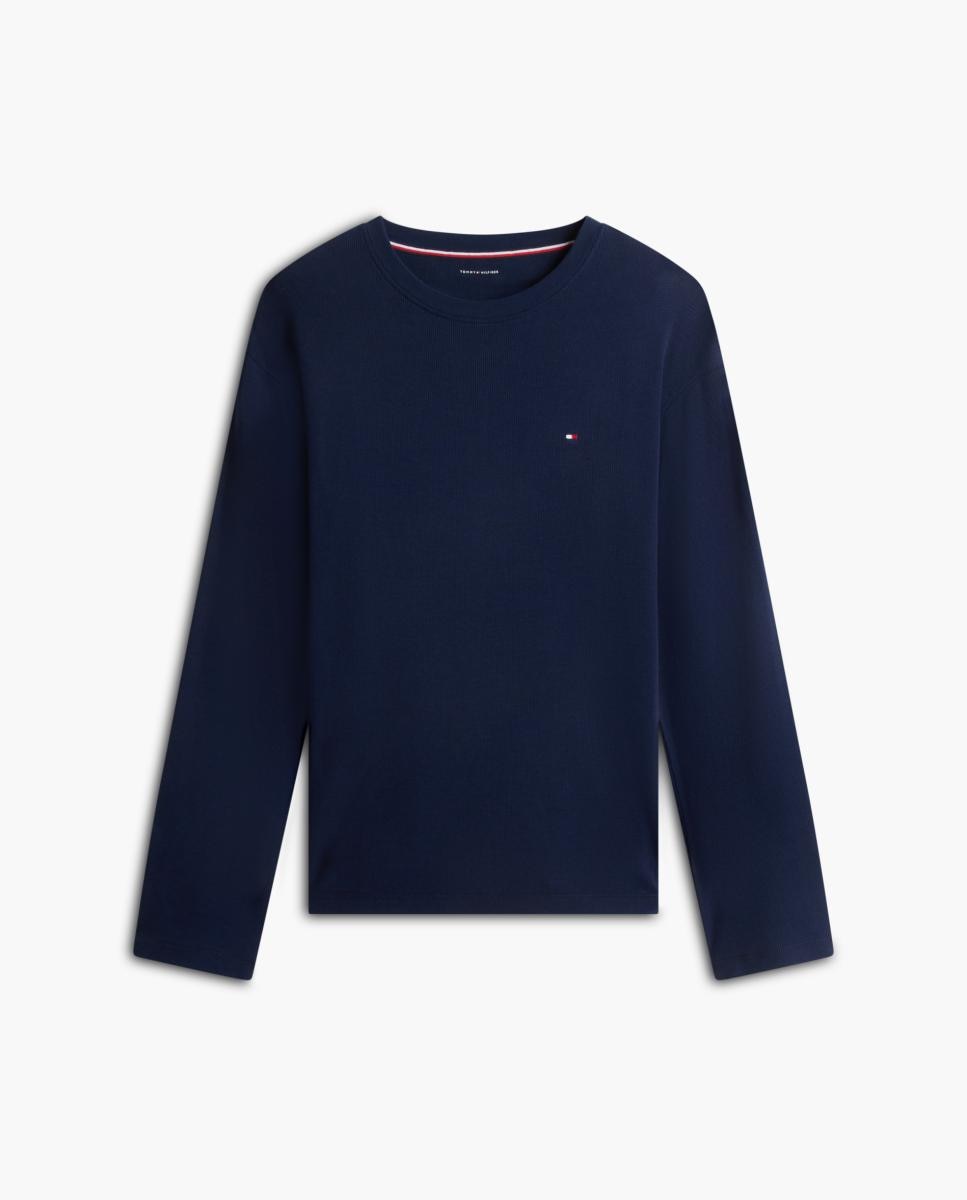 Conjunto de Pijama em Algodão com Textura Gofrada Azul-marinho-5