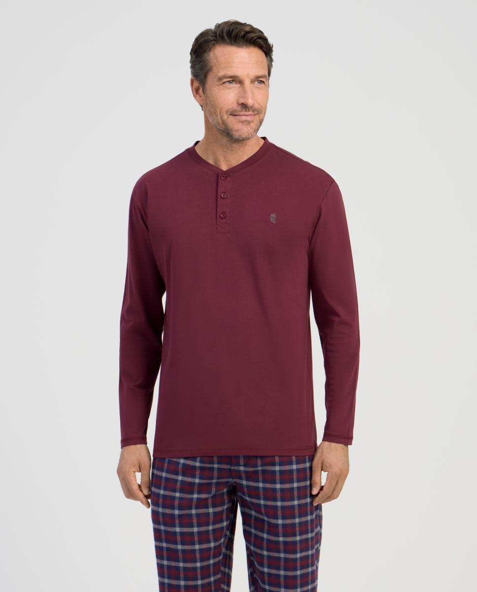Imagem 0 de Camisola de Pijama Comprida de Malha - Vermelho