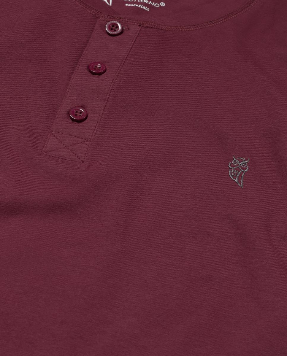 Camisola de Pijama Comprida de Malha - Vermelho Grená-5