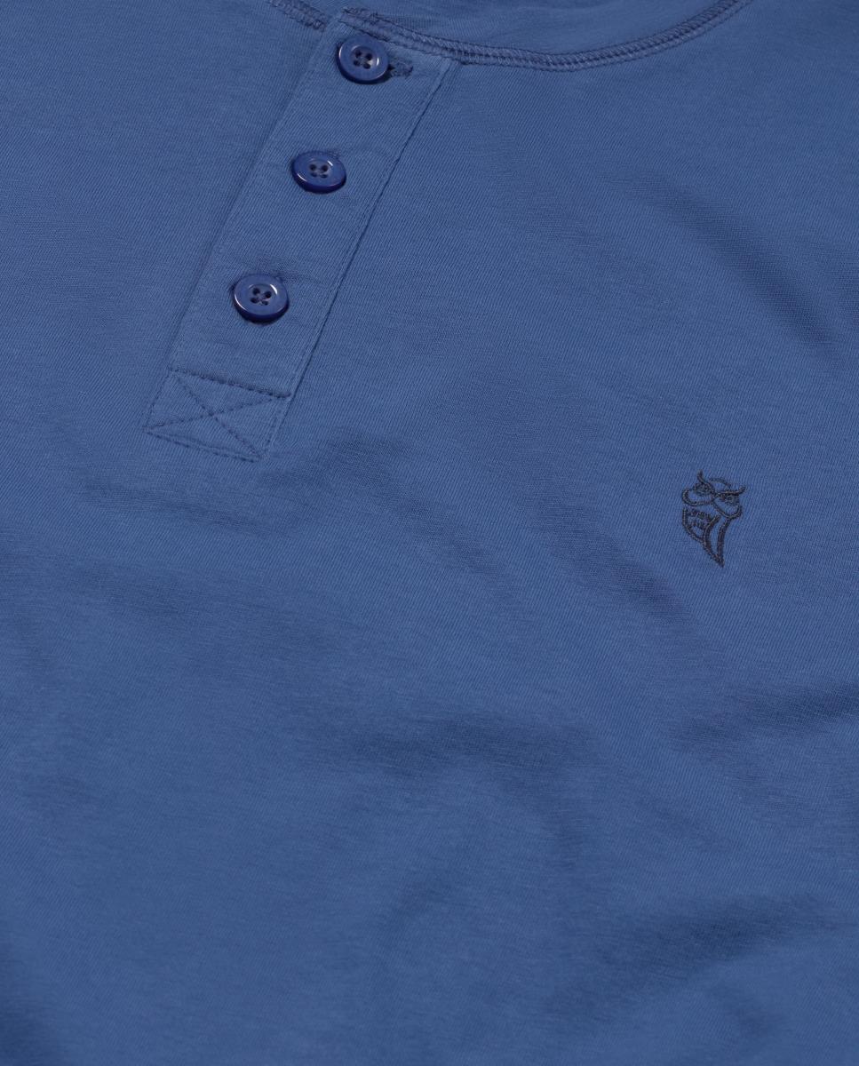 Camisola de Pijama Comprida de Malha - Azul Azul-5