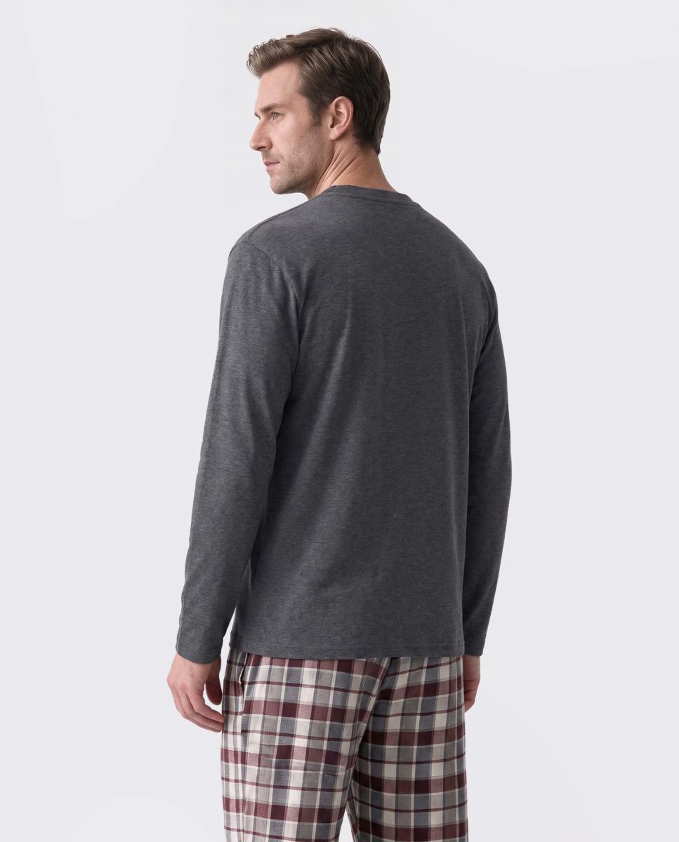 Camiseta punto manga larga - Giulio - Gris oscuro Gris oscuro-2