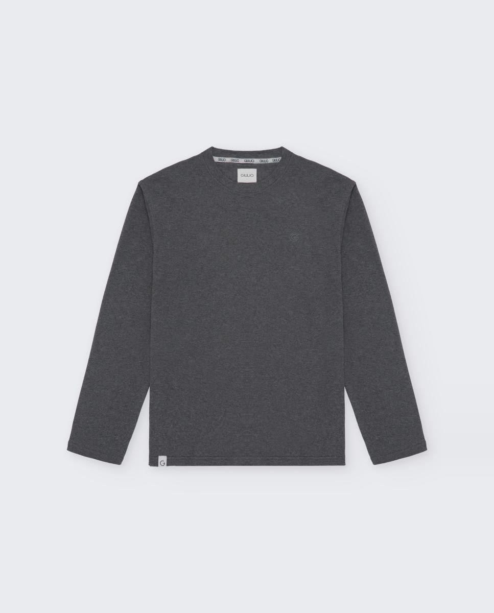 Camiseta punto manga larga - Giulio - Gris oscuro Gris oscuro-3