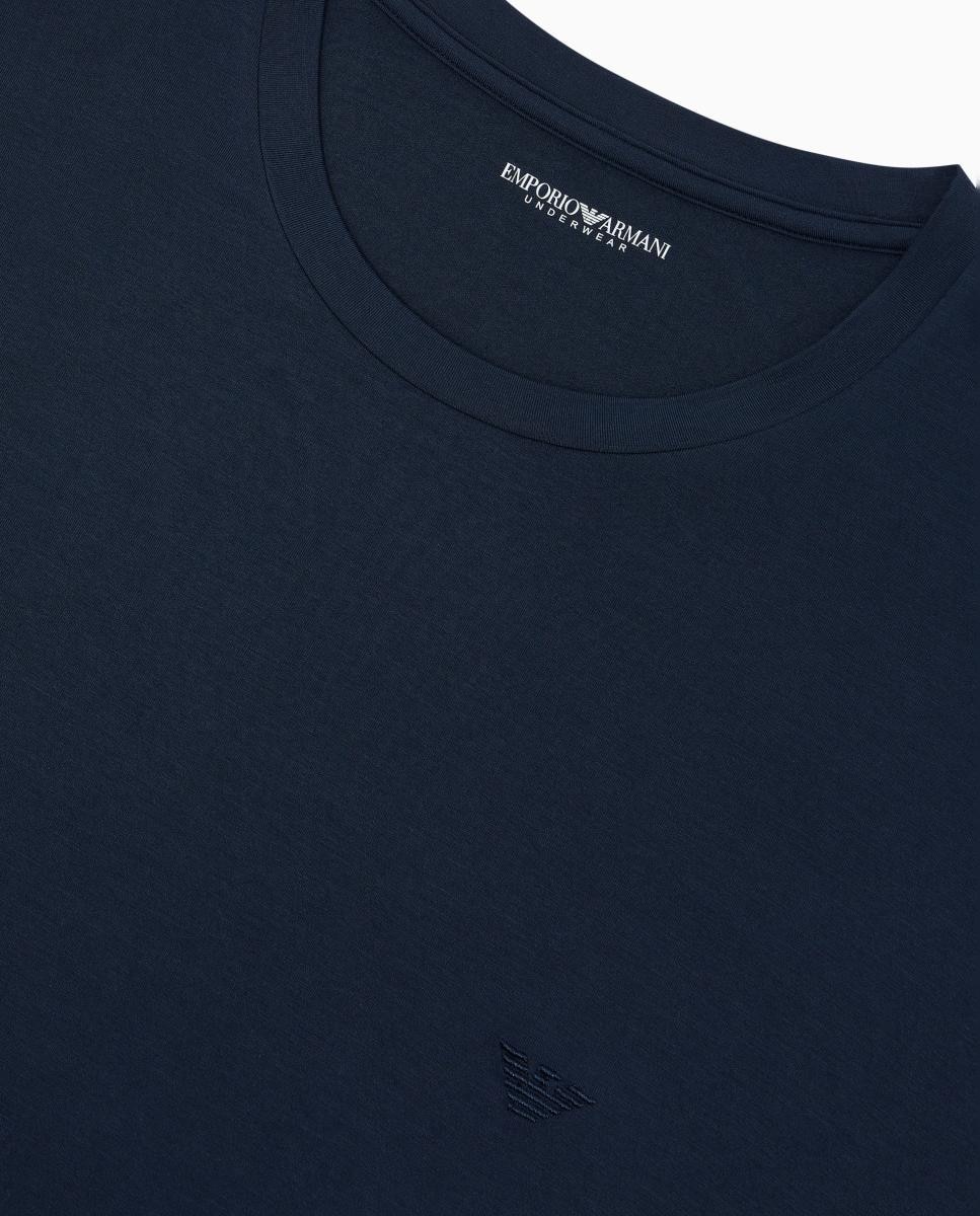 Imagen 4 de Camiseta de pijama lisa de hombre - Armani - Azul marino Azul marino