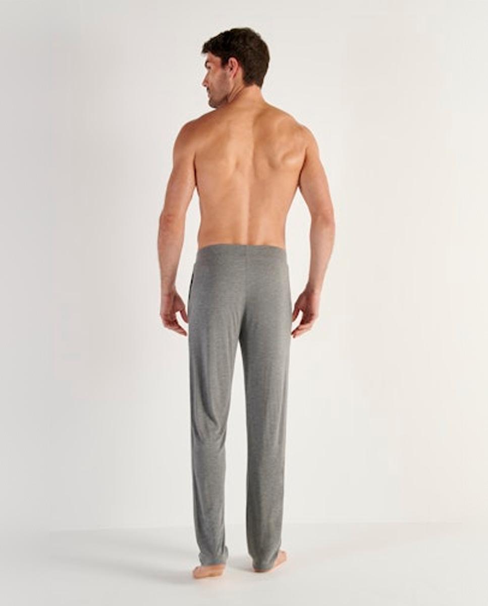 Calças de Pijama de Malha de Modal Cinzento-3