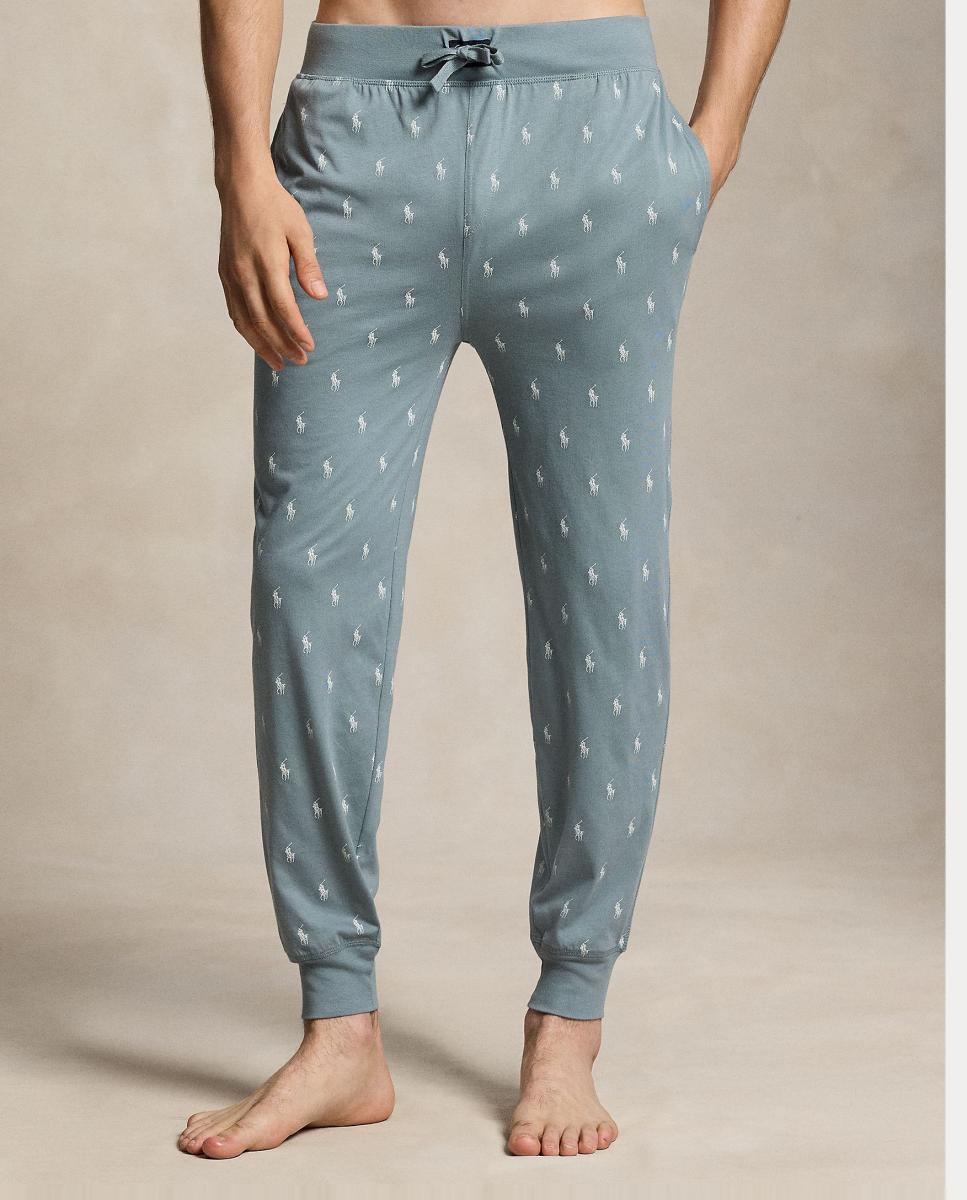 Joggers de Pijama de Algodão Cinzento azulado-2