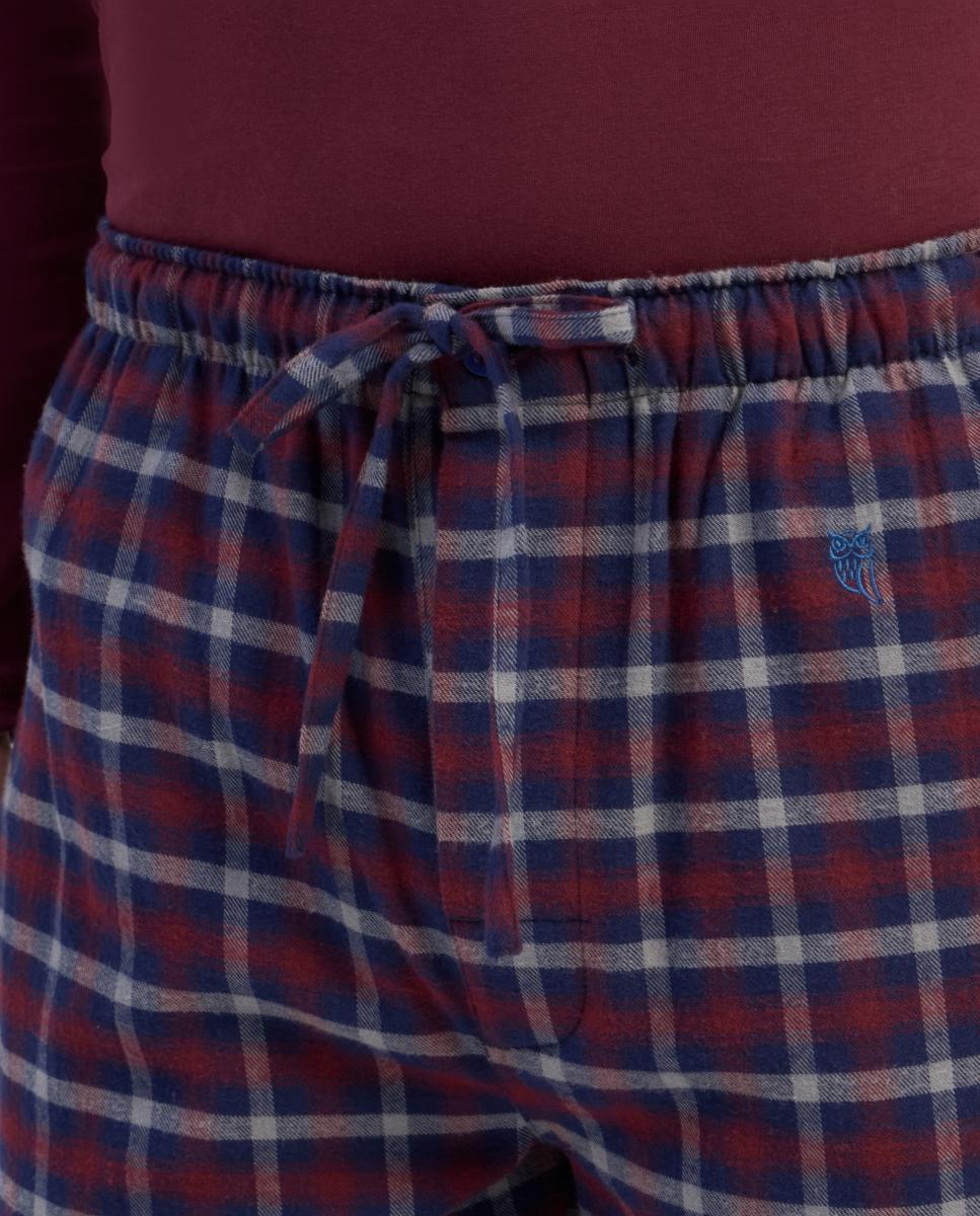 Calças de Pijama de Flanela - Vermelho Grená-3