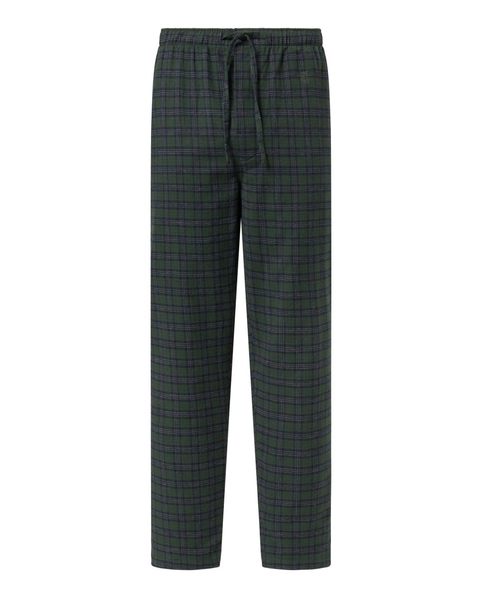Calças de Pijama de Flanela - Verde Verde-escuro-4