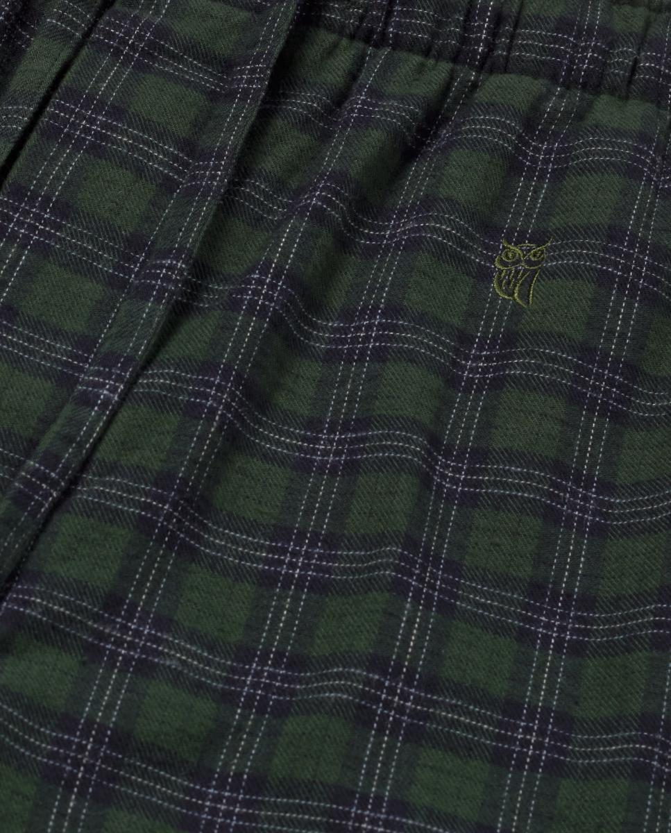 Calças de Pijama de Flanela - Verde Verde-escuro-5