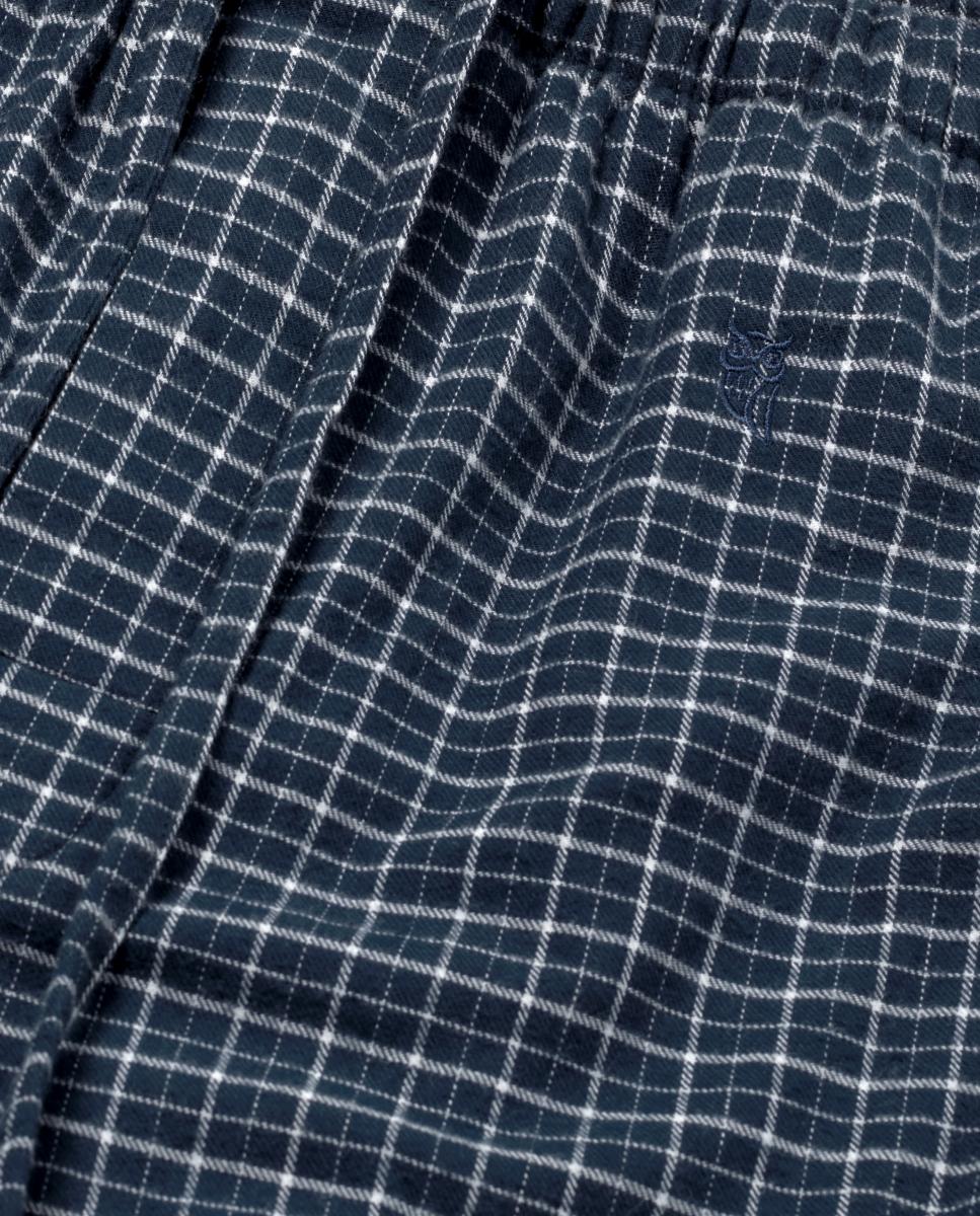Calças de Pijama de Flanela - Azul Azul-marinho-5