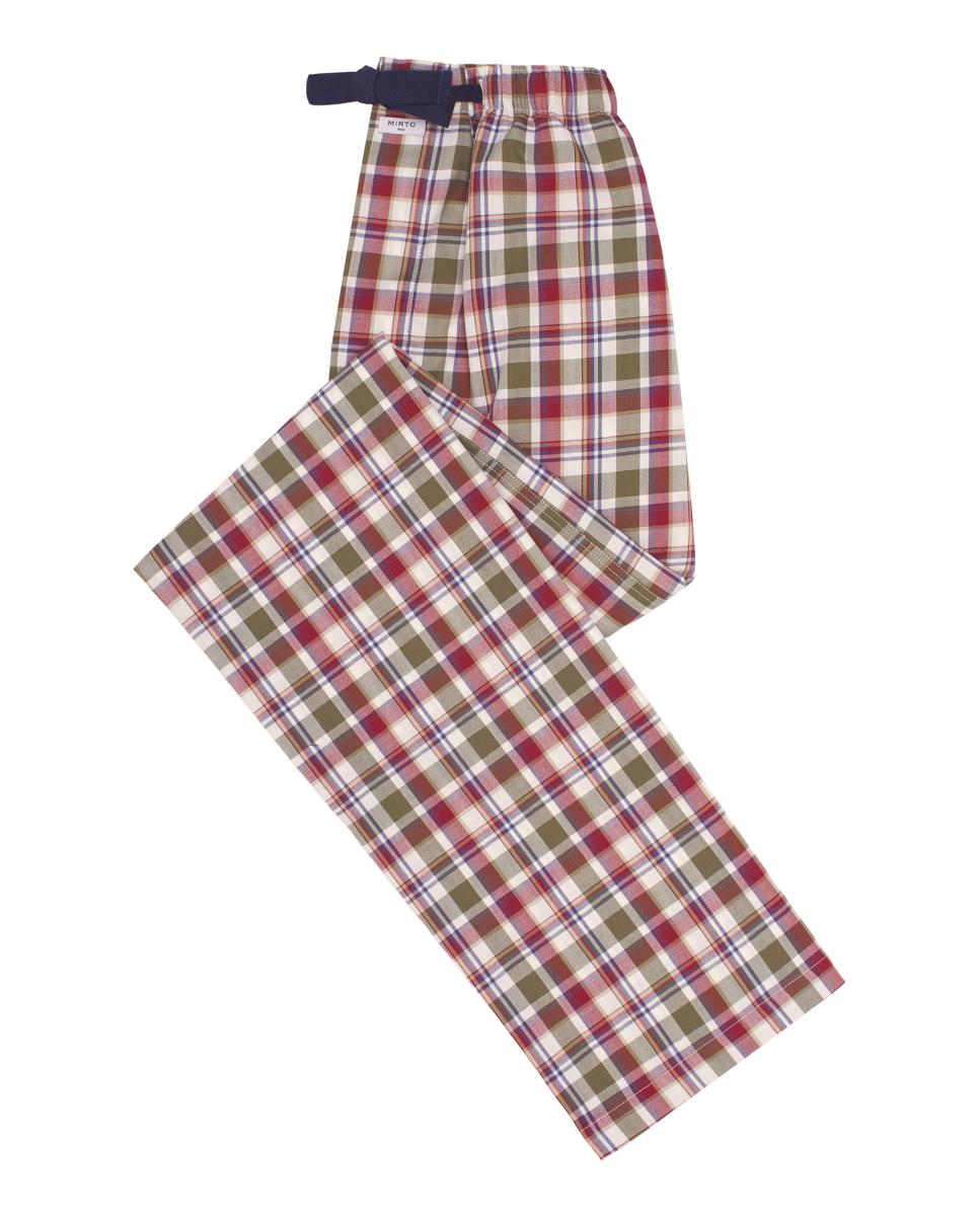 Pantalón largo de pijama estampado de hombre - Mirto - Granate Granate-3