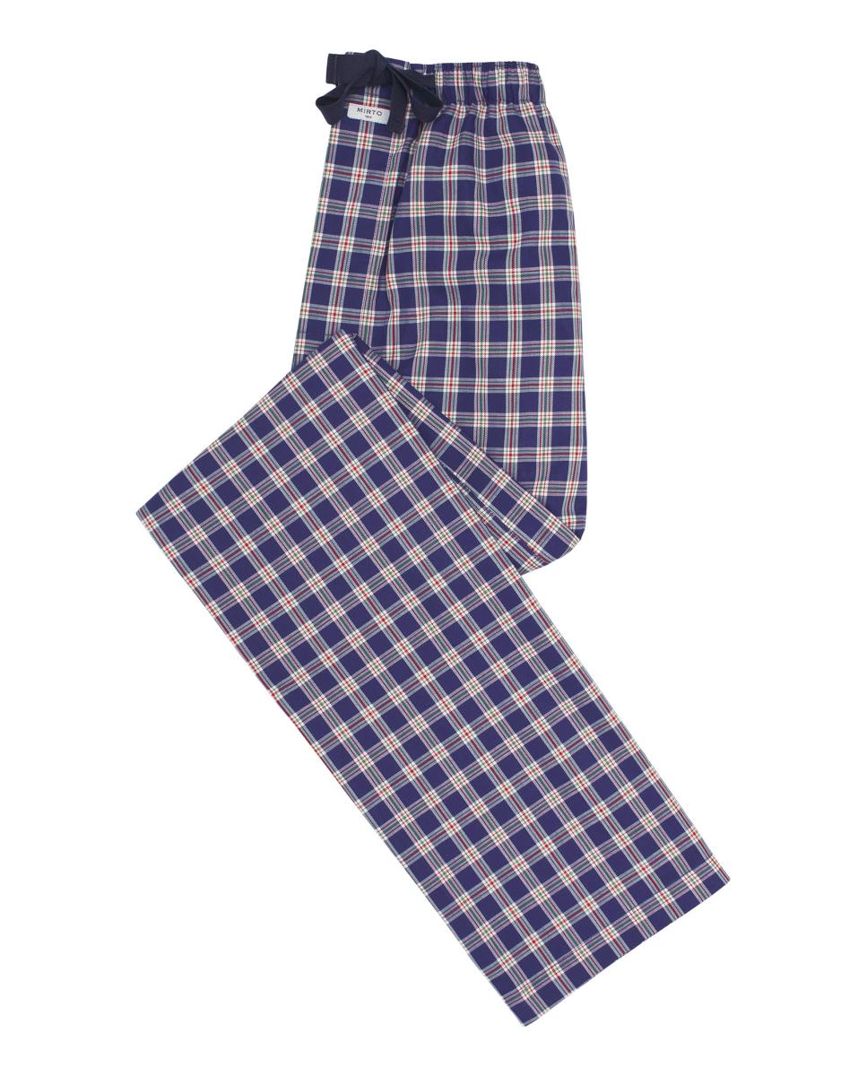Calças de Pijama com Estampado Azul-marinho-3