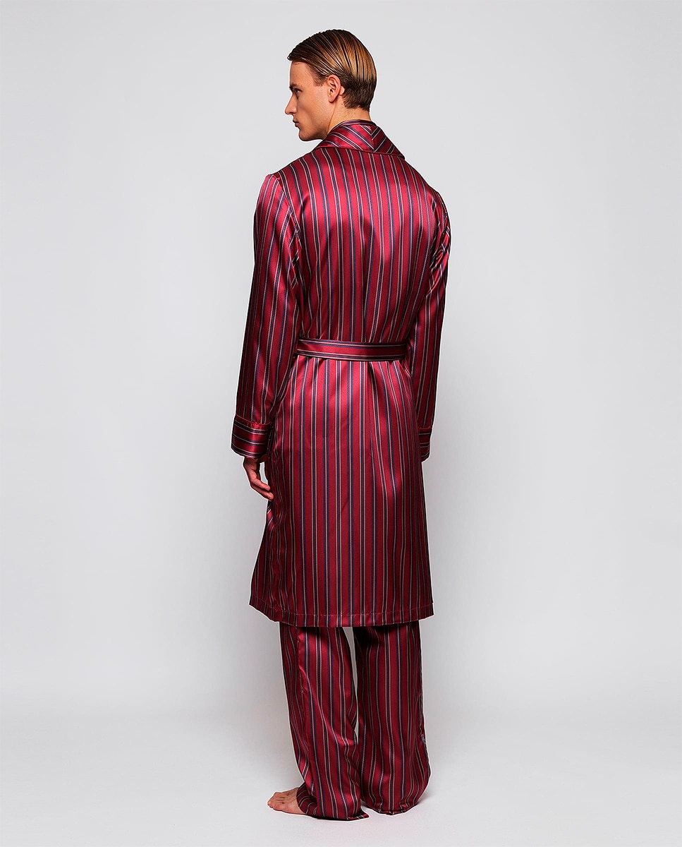 Robe Cruzado às Riscas Bordeaux-2