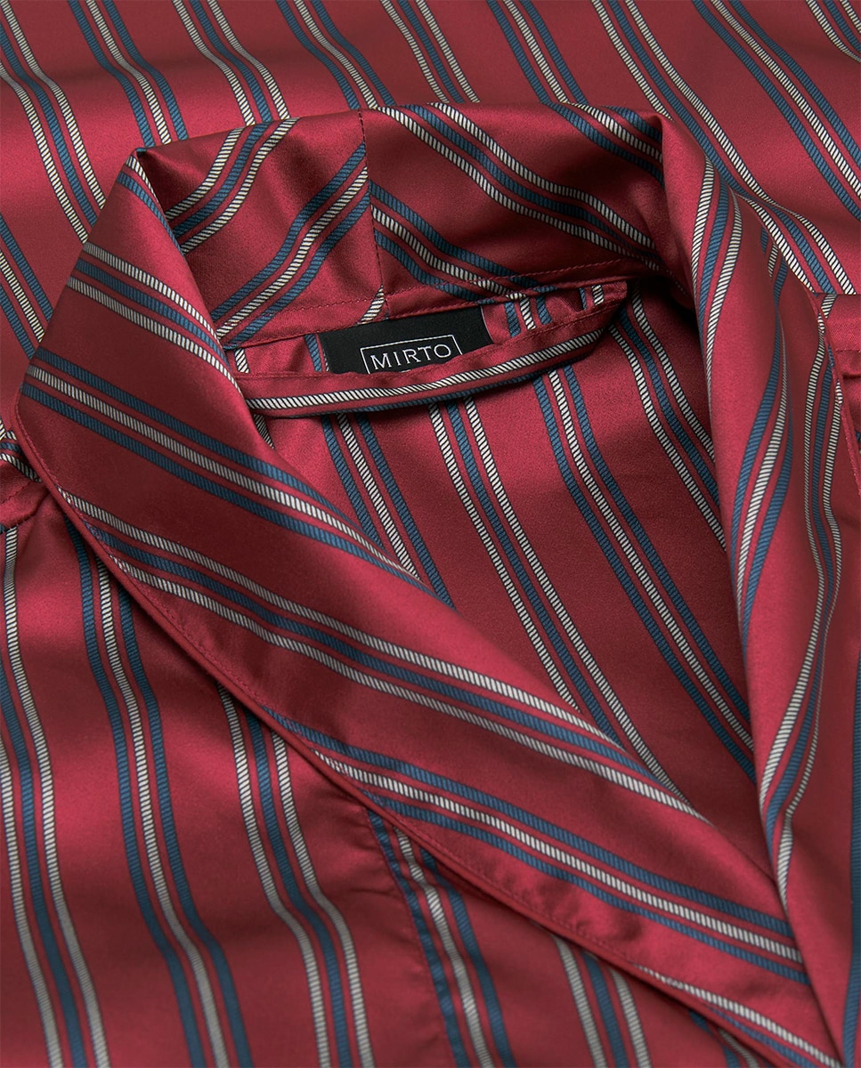 Robe Cruzado às Riscas Bordeaux-5