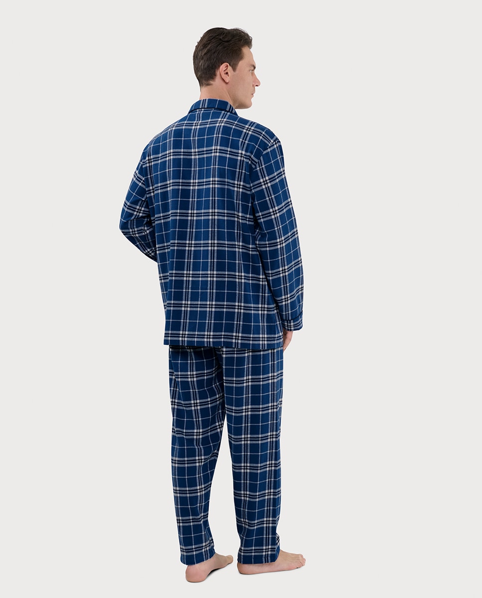 Pijama de Flanela com Aba Branco-2