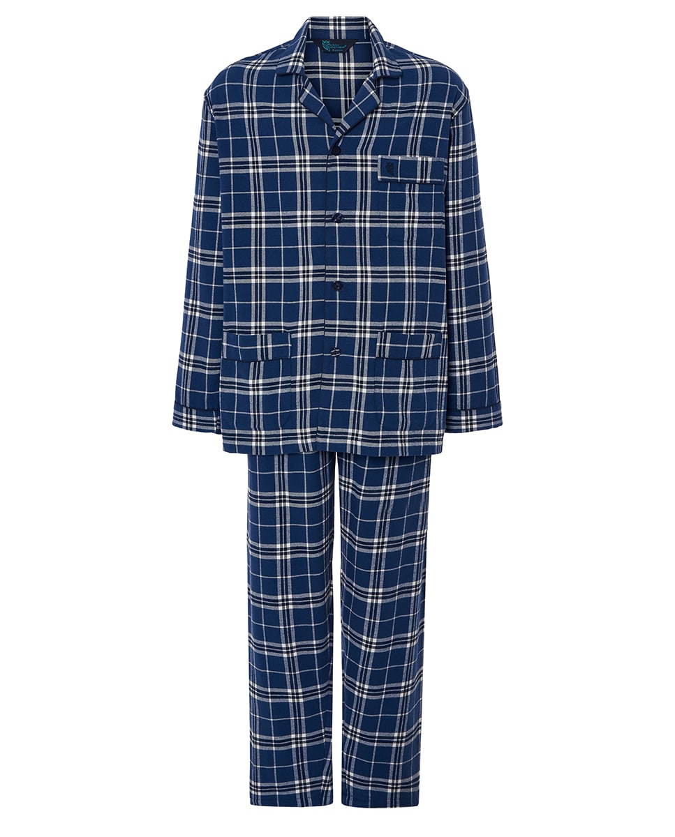 Pijama de Flanela com Aba Branco-5