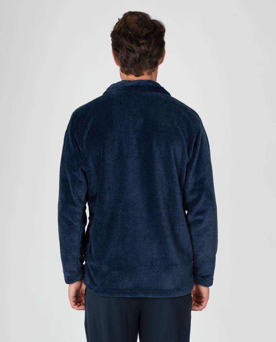 Bata corta de hombre de polar con cremallera - Massana - Azul Azul-2