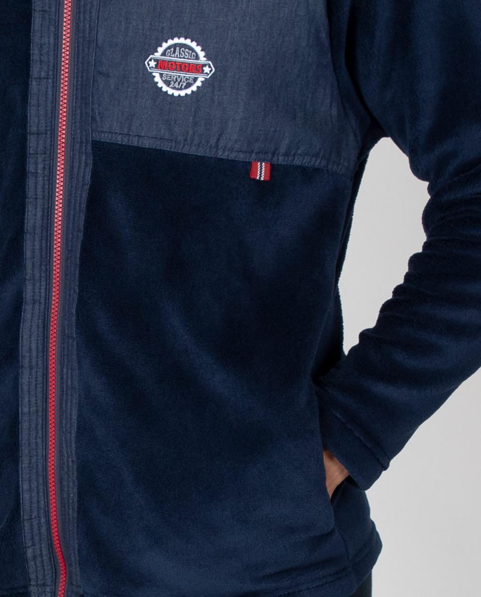Bata corta de hombre de polar con cremallera - Massana - Azul Azul-3