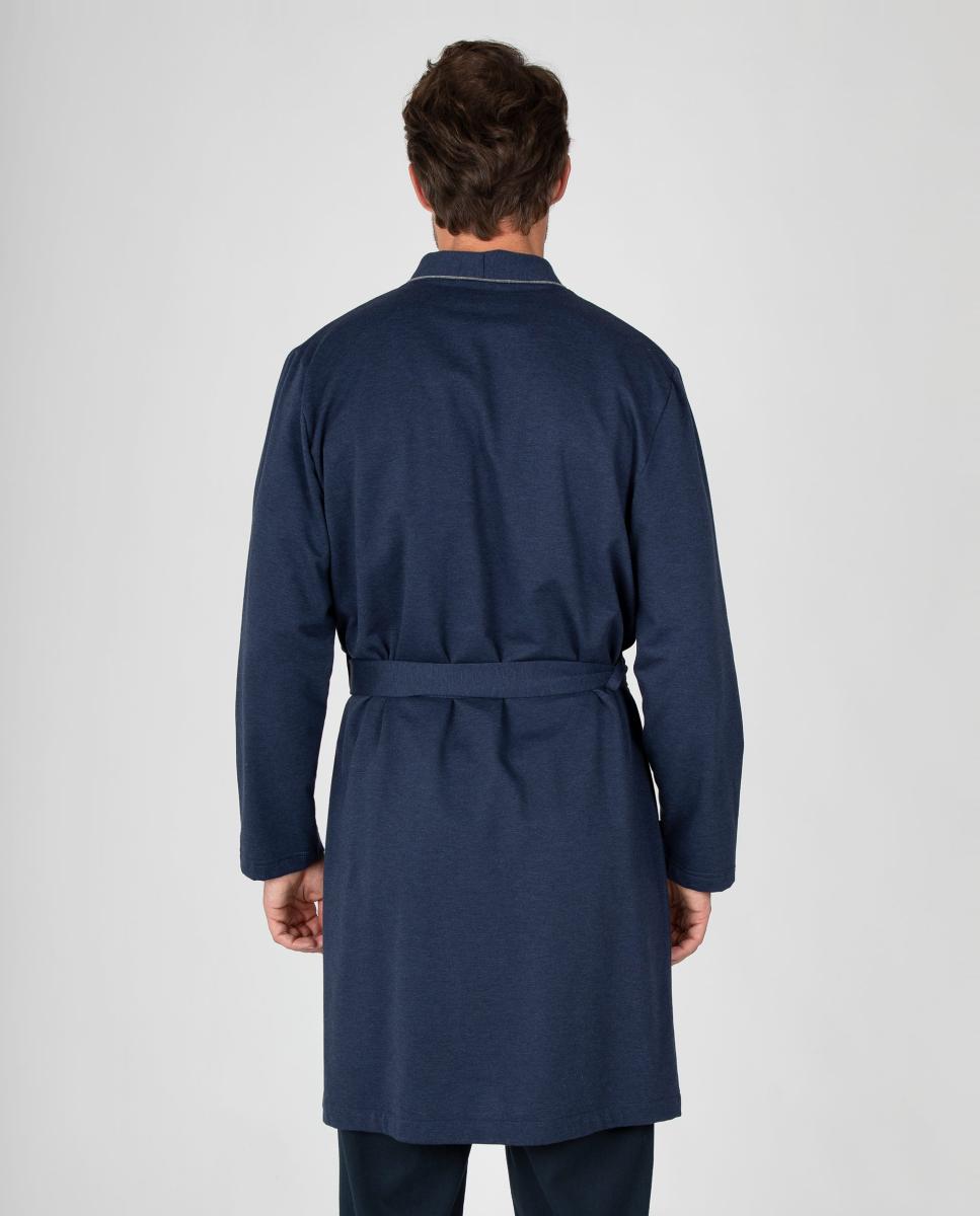 Bata larga de hombre de punto cruzada - Massana - Azul Azul-2