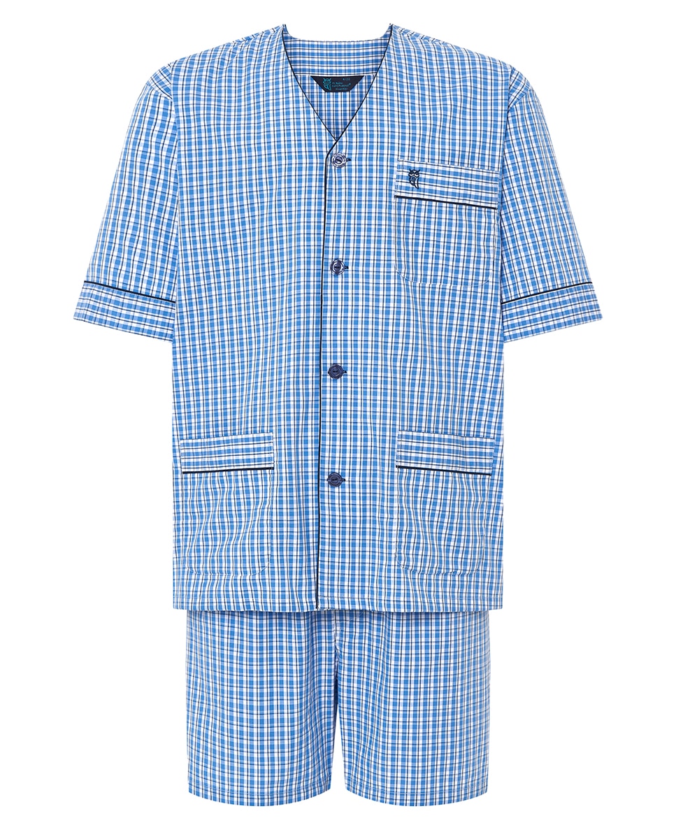 Pijama tela corto sin cuello - El Búho Nocturno - Azul Azul-5