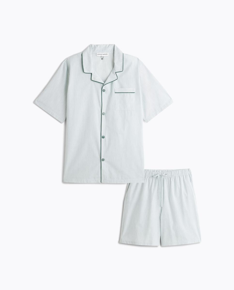 Pijama Curto de Algodão e Popelina com Manga Curta Verde-4