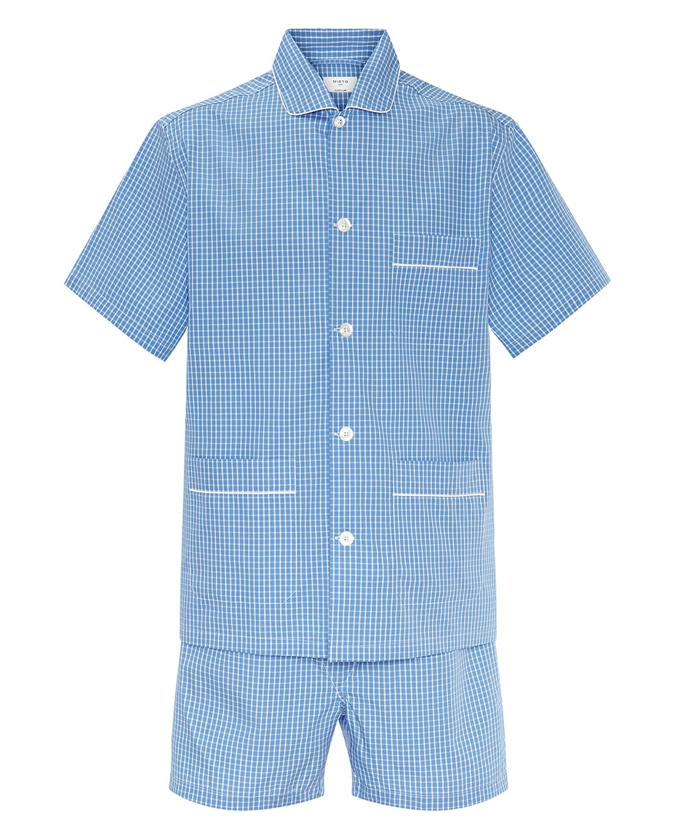 Pijama de malha estampado Azul-3