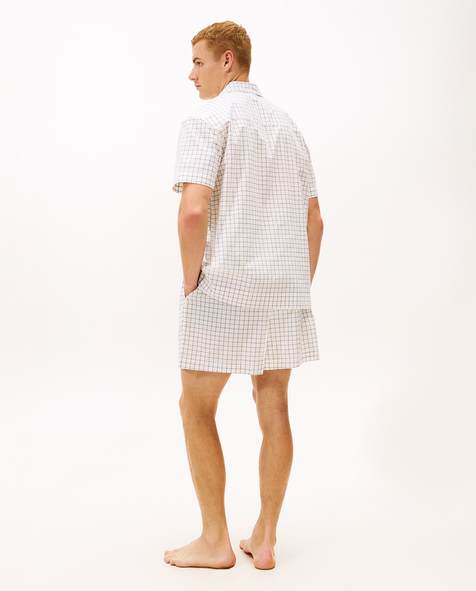 Conjunto de Pijama com Camisa e Calções Branco-2