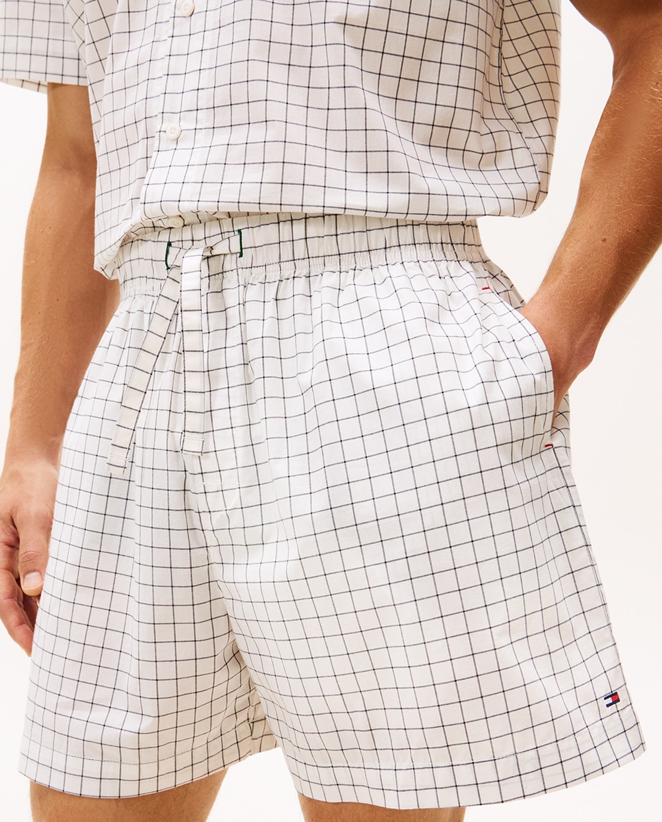Conjunto de Pijama com Camisa e Calções Branco-3