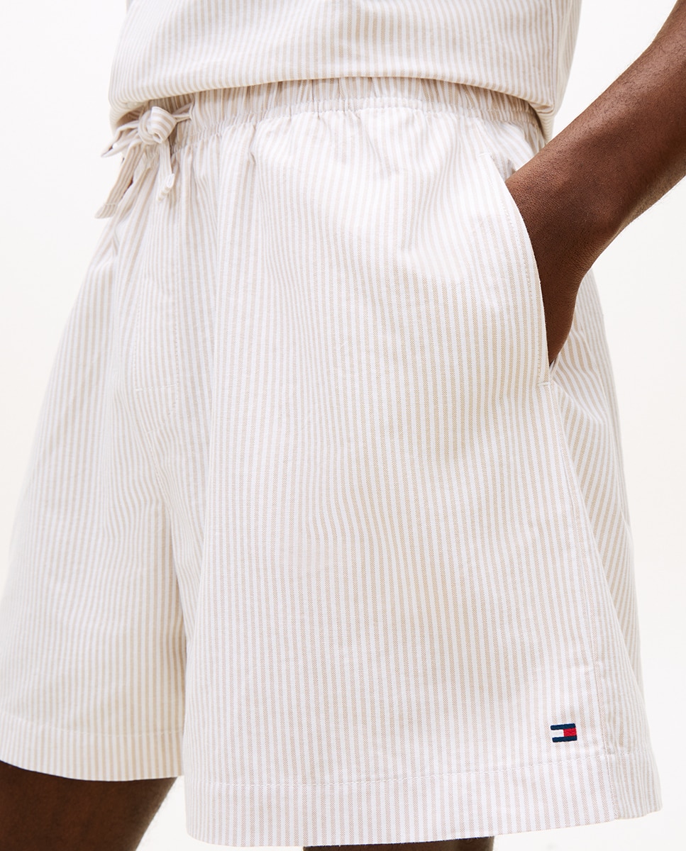 Conjunto de Pijama com Camisa e Calções Branco-3