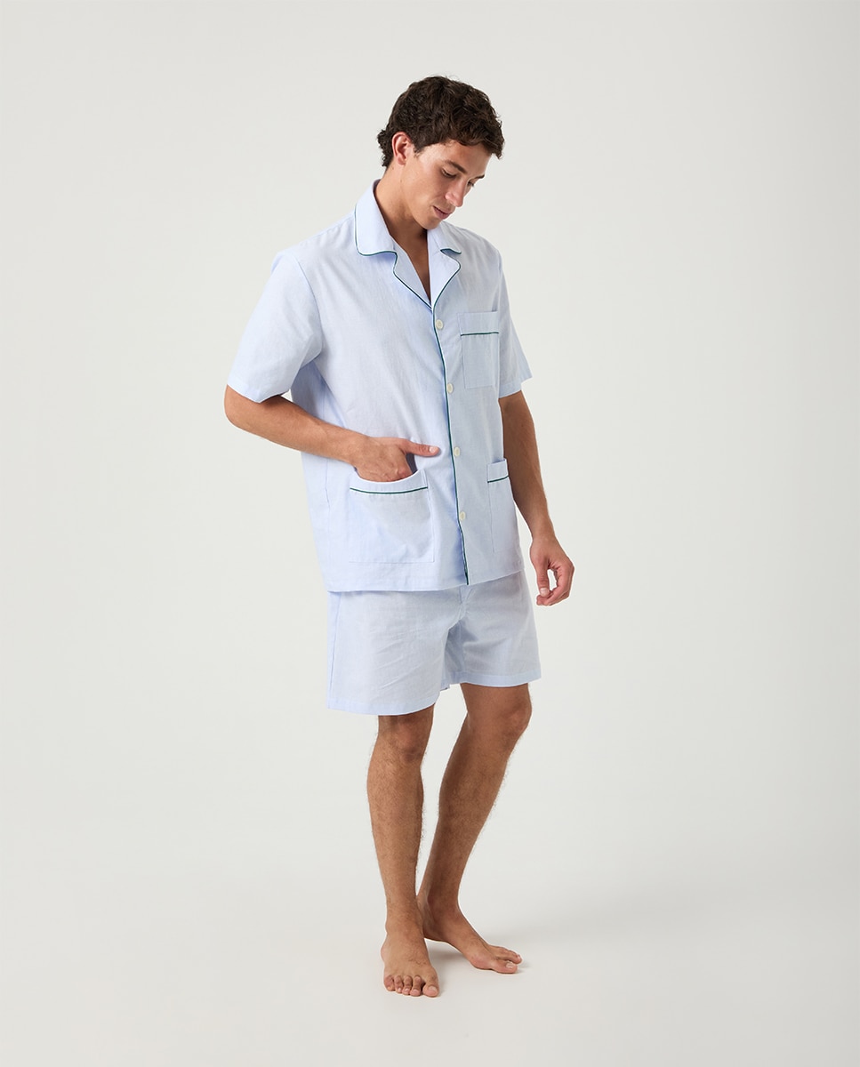 Pijama Curto Azul-4
