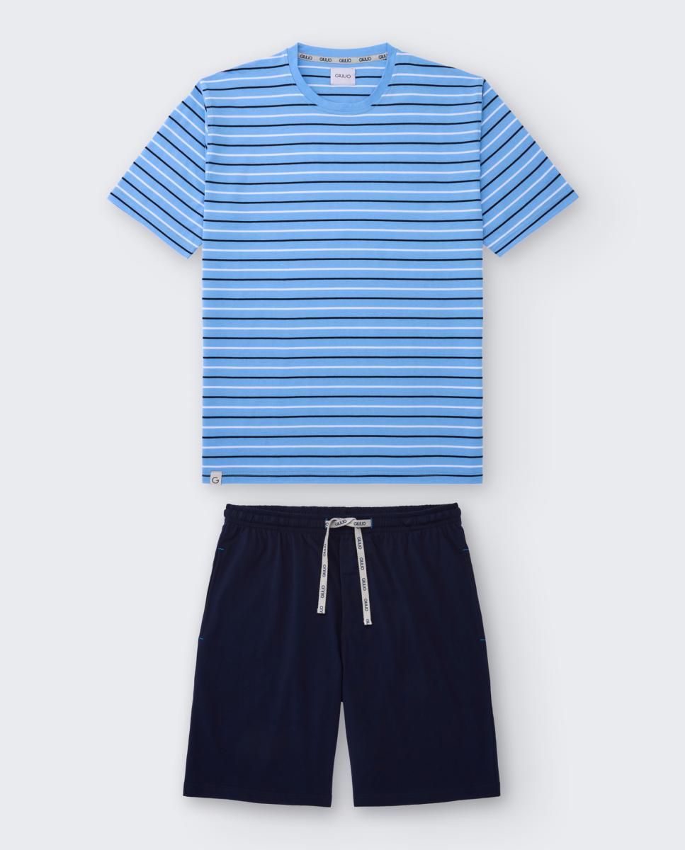 Pijama de Malha Azul-3