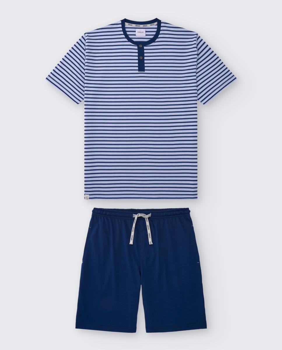 Pijama de Malha Azul-3